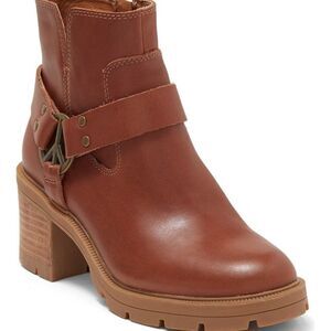 Lucky‎ Brand Leather Boots Women's Soxton Harness Moto Shoes Size 9.5 $179